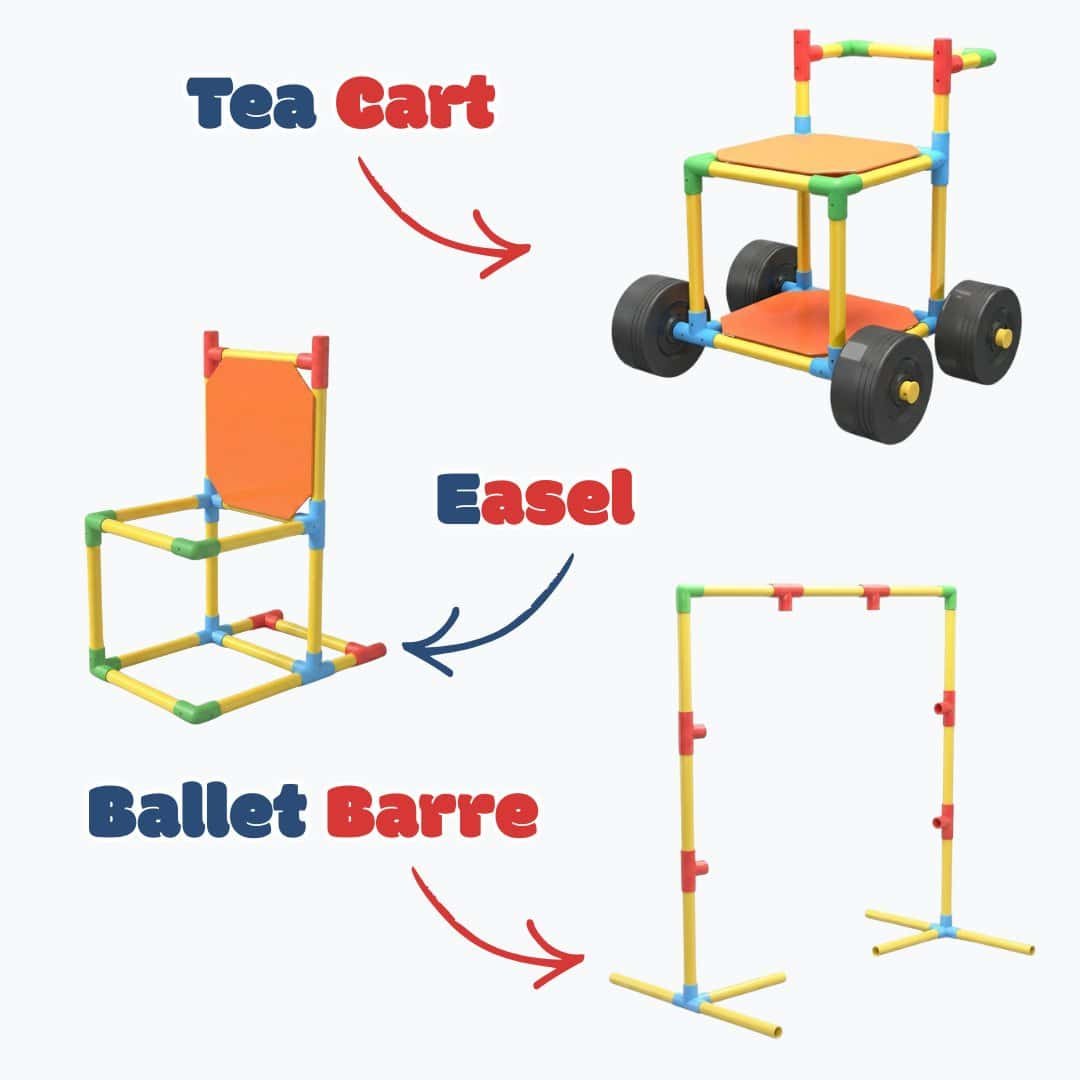 Versatile 220-piece construction toy for creative building and STEM learning.