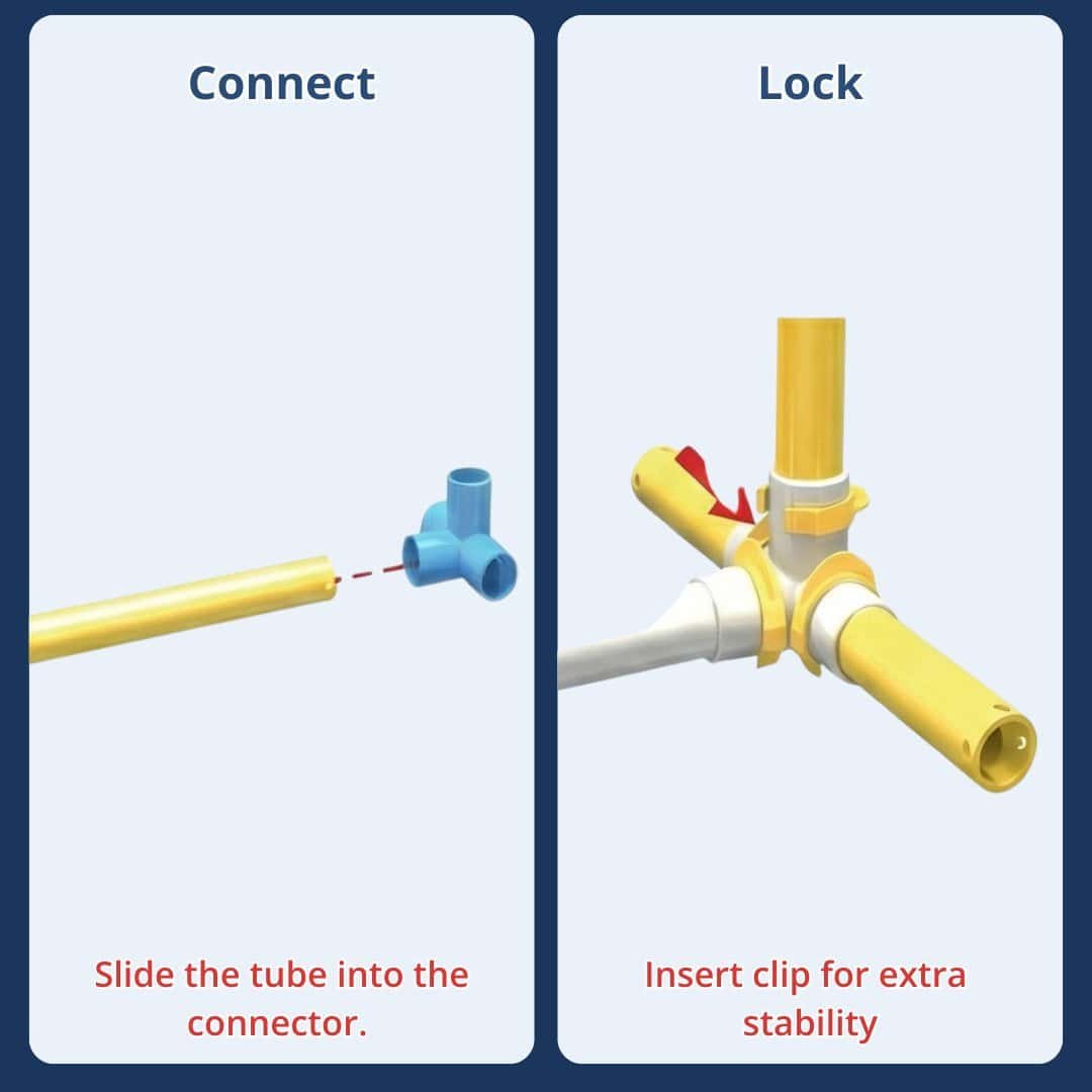 Connect and lock building pieces for creative construction.