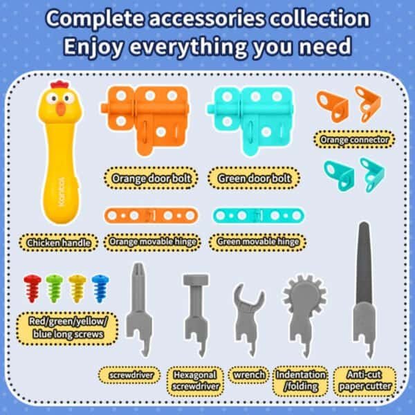 Versatile cardboard building set for creative play and DIY projects.