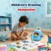 Interactive drawing robot for kids with 100 learning cards, promoting creativity and learning.