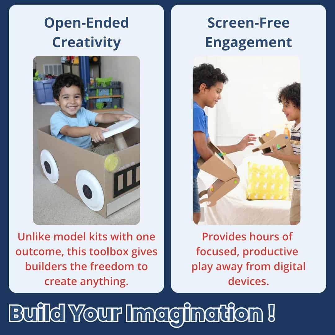 Creative cardboard building set for children.