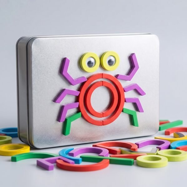 MAG-02_05_detail Magnetic puzzle with sticks and rings, photo 4 of 4