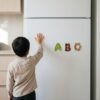 Animal Alphabet Magnets: on a fridge door at home Animal Alphabet Magnets: on a fridge door at home