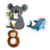Animal & Number Magnets: pieces close up