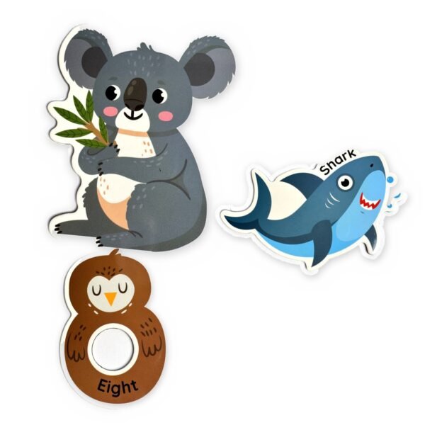 Animal & Number Magnets: pieces close up