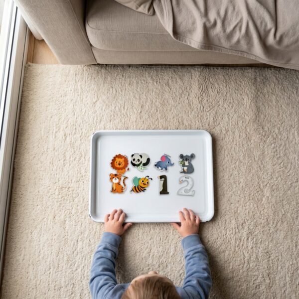 Animal & Number Magnets: played on a tray