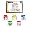 Colour-Sorting Jars Magnet Set: pack and pieces