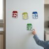 Colour-Sorting Jars Magnet Set: a child placing a piece