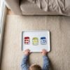 Colour-Sorting Jars Magnet Set: played on a tray