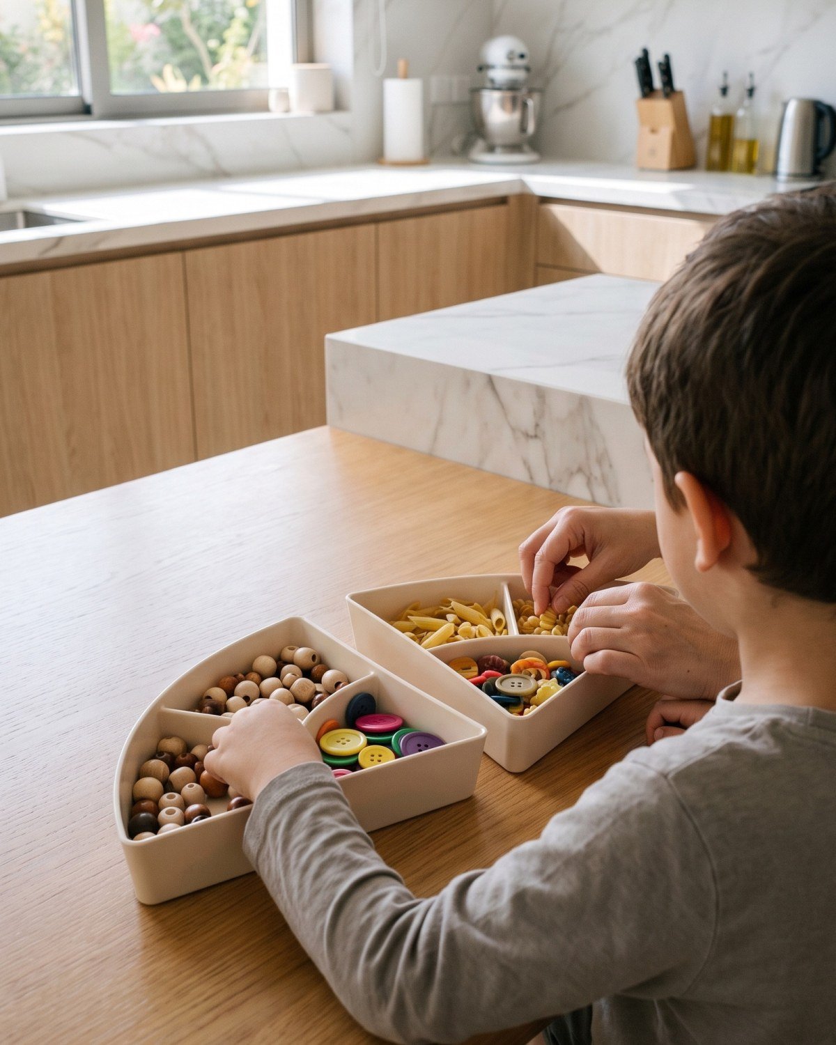 The Divided Wedge Tray in use at home