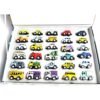 The 30 vehicles sitting in their own spaces in the box tray