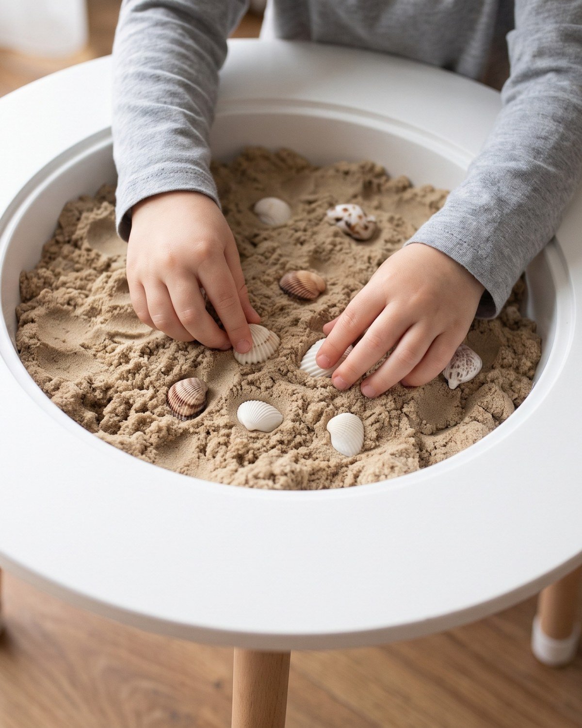 The Round Sensory Play Table in use at home