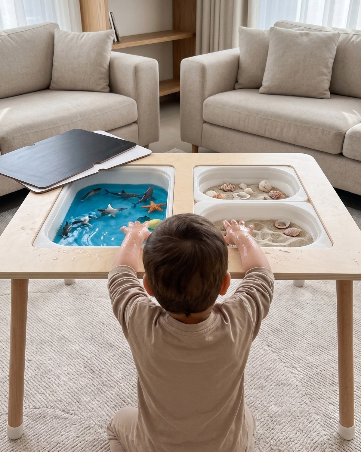 The Sensory Activity Table in use at home