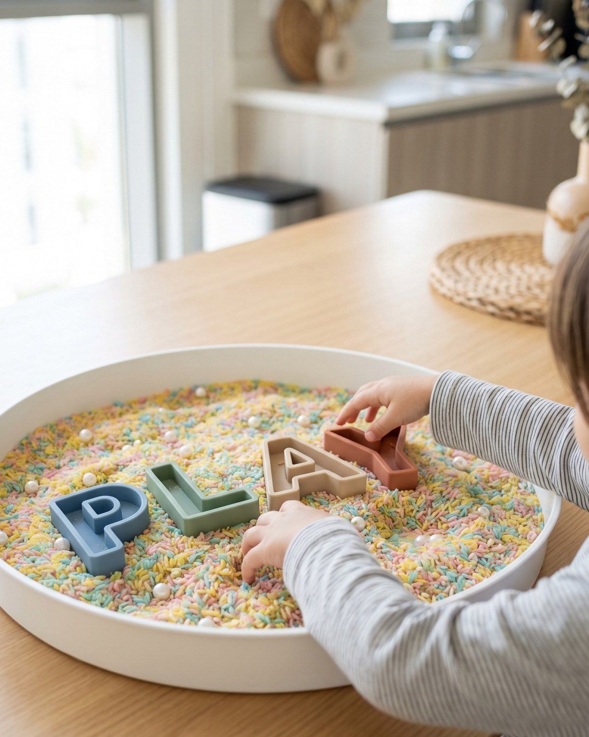 The Silicone Alphabet Letters in use at home