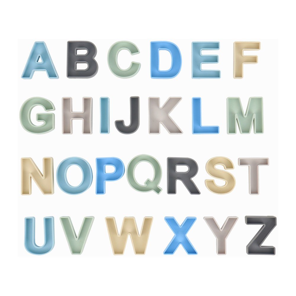 The Silicone Alphabet Letters on a white background