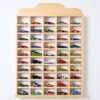 Wooden Toy Car Wall Shelf, 50 Spots: Personalised: product The wooden toy car wall shelf with 50 spots on a white background