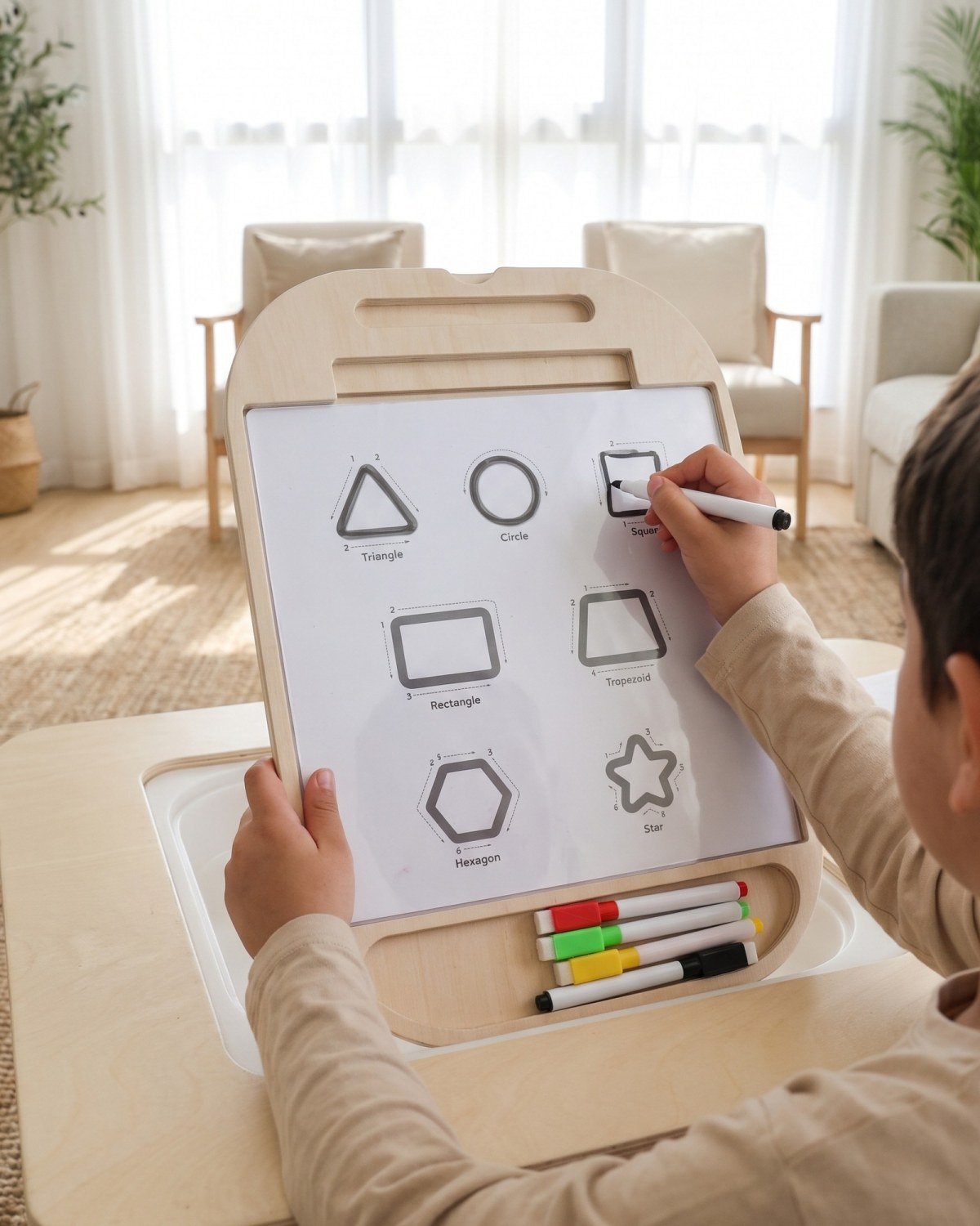 The Write & Wipe Board Insert in use at home