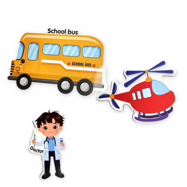 Transport & Occupations Magnets: pieces close up Transport & Occupations Magnets: pieces close up